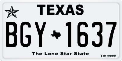 TX license plate BGY1637