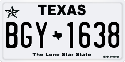 TX license plate BGY1638