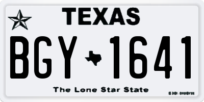 TX license plate BGY1641