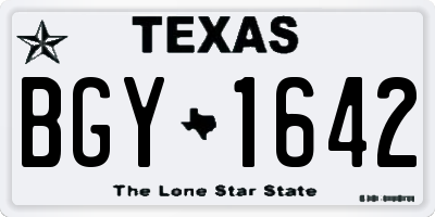 TX license plate BGY1642