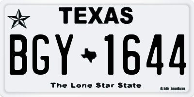 TX license plate BGY1644