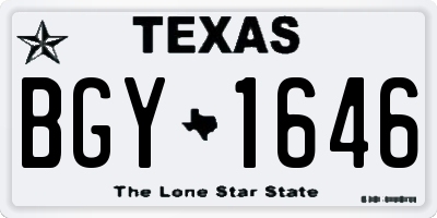TX license plate BGY1646