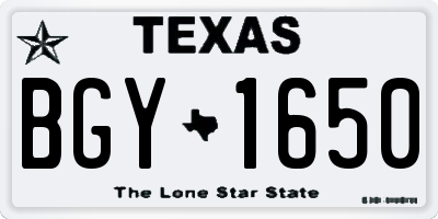 TX license plate BGY1650