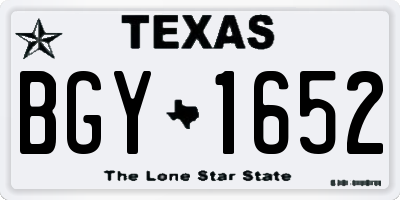 TX license plate BGY1652