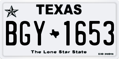 TX license plate BGY1653