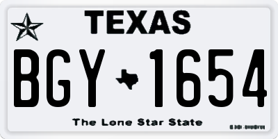 TX license plate BGY1654