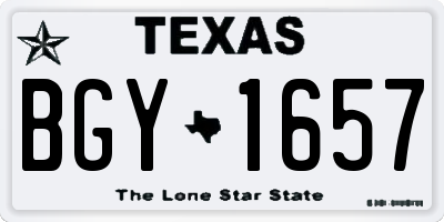 TX license plate BGY1657