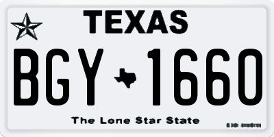 TX license plate BGY1660