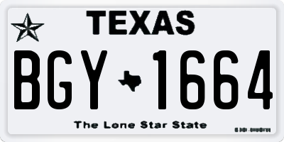 TX license plate BGY1664