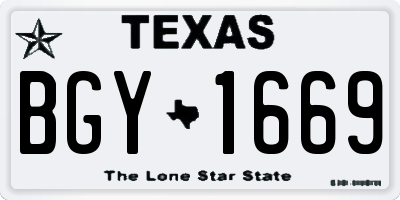 TX license plate BGY1669