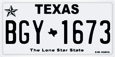 TX license plate BGY1673