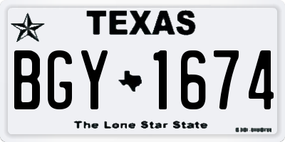 TX license plate BGY1674