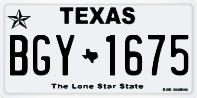 TX license plate BGY1675