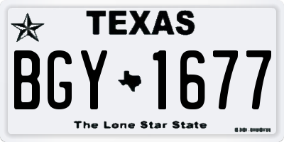 TX license plate BGY1677