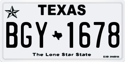 TX license plate BGY1678