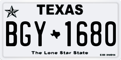 TX license plate BGY1680