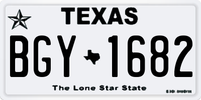 TX license plate BGY1682