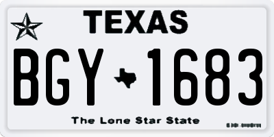 TX license plate BGY1683