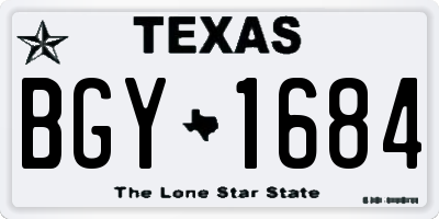 TX license plate BGY1684