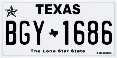 TX license plate BGY1686