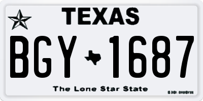 TX license plate BGY1687