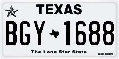 TX license plate BGY1688