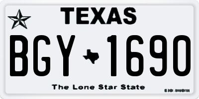 TX license plate BGY1690