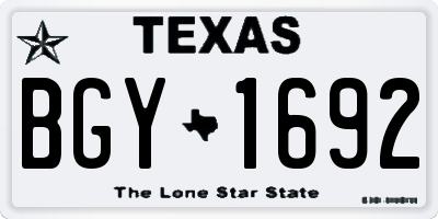 TX license plate BGY1692