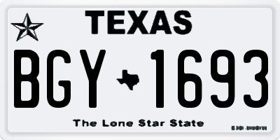 TX license plate BGY1693