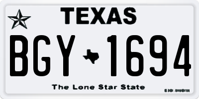 TX license plate BGY1694