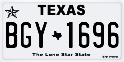 TX license plate BGY1696