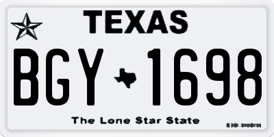 TX license plate BGY1698