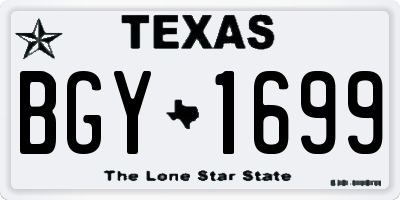 TX license plate BGY1699