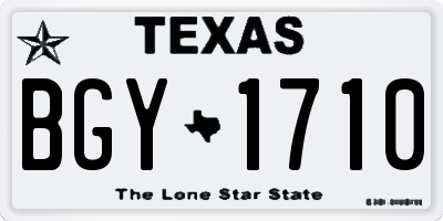 TX license plate BGY1710