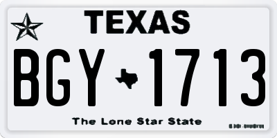 TX license plate BGY1713