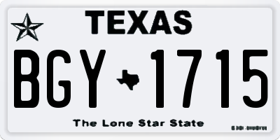 TX license plate BGY1715