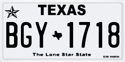 TX license plate BGY1718