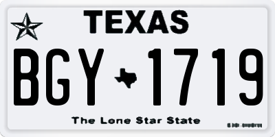 TX license plate BGY1719