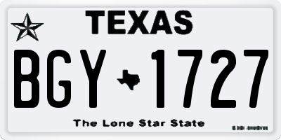 TX license plate BGY1727
