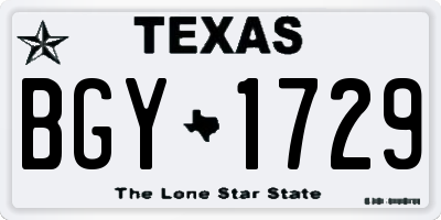 TX license plate BGY1729