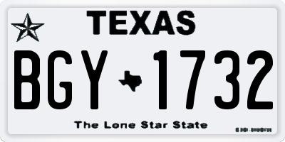 TX license plate BGY1732