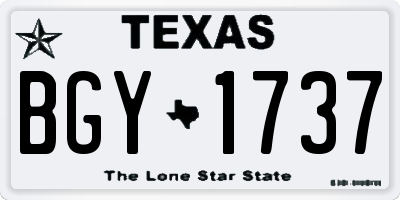 TX license plate BGY1737