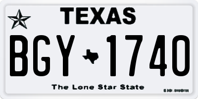 TX license plate BGY1740