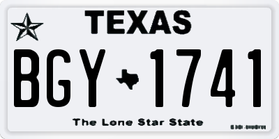TX license plate BGY1741