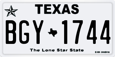 TX license plate BGY1744