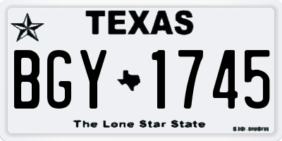 TX license plate BGY1745