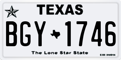 TX license plate BGY1746