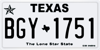 TX license plate BGY1751