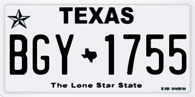 TX license plate BGY1755