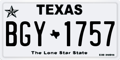 TX license plate BGY1757